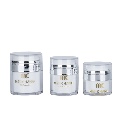 Cosmetische producten 15 ml 30 ml 50 ml luchtloze pot Ronde vorm Plastic verpakking Screen printing Carton Box Cosmetische container