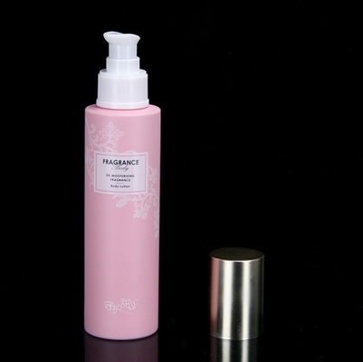 Aanpasbare roze PET-fles PP-kap lege lotionpompfles voor huidverzorging