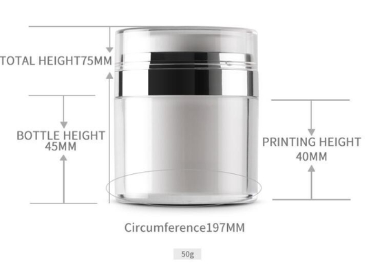 Ronde vorm luchtloze pot Acryl pomp lotion fles voor huidverzorging Verpakking 15g 30g 50g