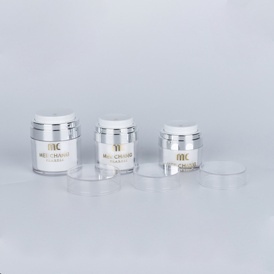 PP Plastic Airless Jar Ronde vorm 15 ml 30 ml 50 ml Screen Printing Cosmetic Container