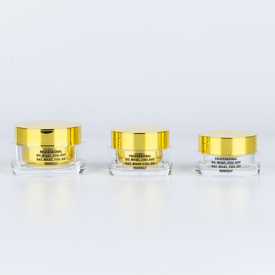15g 30g 50g Dubbelwand Acryl cosmetische crème pot met gouden deksel nagellak fles