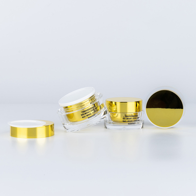 15g 30g 50g Dubbelwand Acryl cosmetische crème pot met gouden deksel nagellak fles