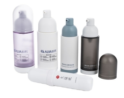 BEAUTY PACKING 30 ml luchtloze pompflessen met schermdruk en schroefdeksel in bulk