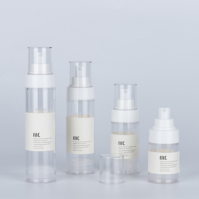 30 ml 50 ml 80 ml 100 ml lotion airless fles met pompsprayer en kartonnen verpakking