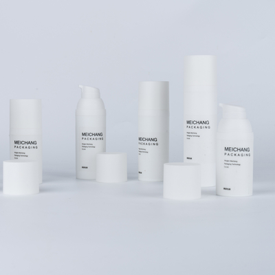 PP materiaal luchtloze lotion pomp fles voor body lotion 15 ml 30 ml 50 ml wit rond 0,25 ml